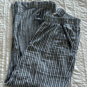 Briggs linen blend wide leg pants - L